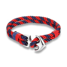 Load image into Gallery viewer, High Quality Anchor Bracelets  Charm Nautical Survival Rope Chain Paracord Bracelet Male Wrap Metal Sport Hooks For Men
