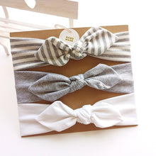 Load image into Gallery viewer, 3PCS Set Baby Headband Girls Hair Accessories Cotton Rabbit Ear Turban Bow Elastic Hairband For Baby Girls
