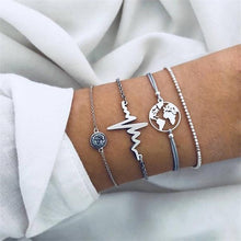 Load image into Gallery viewer, Luxury Modern  Gold Crystal Circle Arrow Bracelets Set for Women In Bohemian Pink Opal Adjustable Charm Bracelet Jewelry Style for Women and Ladies

