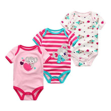 Load image into Gallery viewer, Modern 3PCS Baby Girl And Boy Newborn Boy Short Sleeve Baby Romper Jumpsuit Set For Boys and Girls
