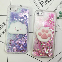 Load image into Gallery viewer, 3D  Cat Case For Iphone 5s Se 7 7 Plus Case Liquid Quicksand Glitter Silicone Case For Iphone 8 8 Plus X 6 6s Cover  Rubber Silicone Phone Case
