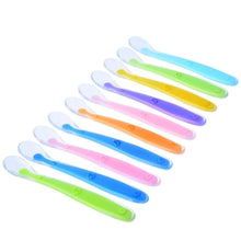 Load image into Gallery viewer, Baby Spoons Feeding Dishes Tableware For Children Flatware Cutlery Spoon Silicone Tools-for-patchwork Lot Soup Ladle
