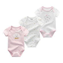 Load image into Gallery viewer, Modern 3PCS Baby Girl And Boy Newborn Boy Short Sleeve Baby Romper Jumpsuit Set For Boys and Girls
