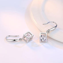 Load image into Gallery viewer, New Style Stamp Silver Color Jewelry Luxury Sets Zircon Elegant Square Cube Necklace Earrings Bracelet For Women

