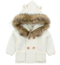 Load image into Gallery viewer, Modern Winter Warm Knit Cardigan Long Sleeve Hooded Sweaters for Newborn Infant Jacket And Coat Combination Clotes
