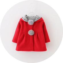 Load image into Gallery viewer, Luxury High Quality Baby Girls Coat Winter Spring Baby Girls Princess Coat Jacket Rabbit Ear Hoodie Casual Outerwear for Baby girl
