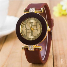 Load image into Gallery viewer, STEVVEX simple leather Casual Quartz Watch Women Crystal Silicone Watches Wrist Watch  For Women and Girls Coffee
