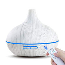 Load image into Gallery viewer, 550ml Aroma Air Humidifier Essential Oil Diffuser  Aromatherapy Electric Ultrasonic cool Mist Maker for Office Home Bedroom Living Room Study Yoga Spa - Wood Grain, 7 Colors LED Light
