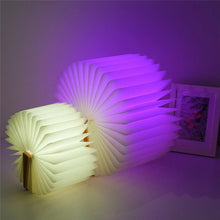 Load image into Gallery viewer, STEVVEX Led Book Lamp Light USB Rechargeable Foldable Wooden Night Light Valentine Birthday Christmas Gift for Family Friend Rechargeable Unique Gift
