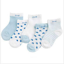 Load image into Gallery viewer, 5 Pairs Pack  Children's Summer Mesh Socks Ultra-thin Breathable With Stars Moon Print For Boys And Girls
