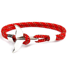Load image into Gallery viewer, Fashion Whale Tail  Bracelets For Men And Women Charm  Survival Rope Chain  Bracelet Male Wrap Metal Hooks
