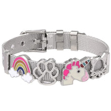 Load image into Gallery viewer, Fashion Stainless Steel Woman and Men Bracelet Mesh Bracelet Set Crystal Heart Anchor Charm Fine Bracelet Bangle For Female Lover
