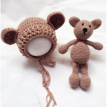 Load image into Gallery viewer, Modern Baby Cap Deer Design Handmade Crochet Deer Costume Set Knitted Hats And Toy For Girls and Boys Kids
