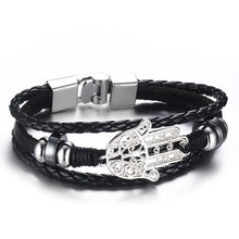 Load image into Gallery viewer, Lucky Vintage Men's Leather Bracelet Playing Cards  Charm Multilayer Braided Men and Women Gift
