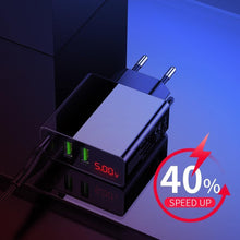 Load image into Gallery viewer, LED Display 3 Port USB Charger 3A Mobile Phone Fast Multi-port Charging Wall Chargers
