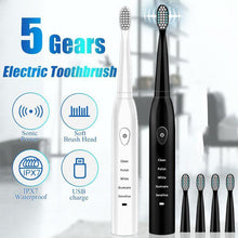 Load image into Gallery viewer, Electric Toothbrush Rechargeable Ultrasonic Washable Electronic Whitening Waterproof Teethbrush Head Replaceable Perfect For Cleaning Teeths
