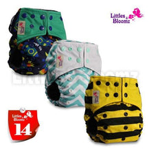 Load image into Gallery viewer, Modern Luxury Printed Washable Real Cloth Pocket Nappy,3 nappies/diapers Set For Girls and Boys Baby In Elegant Style
