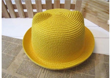 Load image into Gallery viewer, Elegant Summer Baby Hat Cap Children Breathable Straw Hat Kids For Boys and Girls Hats With cat ears
