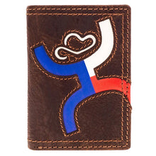 Load image into Gallery viewer, HOOey Texas Flag Inlay (Brown) - Men's Trifold Wallet

