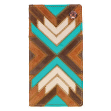 Load image into Gallery viewer, HOOey "Montezuma" Patchwork (Brown/Turquoise) - Men's Rodeo Wallet
