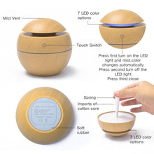Load image into Gallery viewer, Mini Air Humidifier Ultrasonic USB Aroma Wood Grain LED Night Light  Electric Essential Oil  Diffuser Aromatherapy Home
