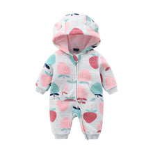 Load image into Gallery viewer, Baby Rompers Long Sleeve Zip Hooded Jumpsuits Playsuits for Toddler Boy/Girl For Autumn and Winter Season
