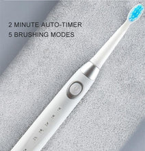 Load image into Gallery viewer, Sonic Electric Toothbrush For Adults And Kids Brush Heads Travel Case Included and Folding Cup 5 Modes USB Rechargeable Bulid in 2 Mins Timer 40000 VPM M10 Smart Ultrasonic Teethbrush Travel Case Oral Care Brush 8 Teeth Heads
