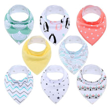 Load image into Gallery viewer, 8PCS/SET Pack Baby Bandana Organic Absorbent Soft Cotton Drool Bibsfor Teething And Feeding Bib For Baby and Kids Feeding
