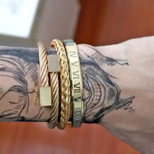 Load image into Gallery viewer, Luxury Modern Rich Style Royal Roman Bracelets &amp; Bangles Love Bangle Bracelet For Men Stainless Steel Rectangle Bracelet Men's Jewelry Great Gift Idea
