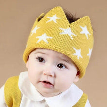 Load image into Gallery viewer, Modern Luxury New Trend  Baby Hat Girls and Boys Crown Knitted Cap Toddler Empty Top Hats Newborn Design Woolen Yarn Bonnet For Kids
