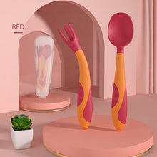 Load image into Gallery viewer, Unique Spoon For Baby  Set Food Silicone Gel Spoon Baby Learn To Eat Training Bendable Soft Spoon Children Tableware
