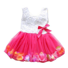 Load image into Gallery viewer, Luxury Modern Handmade Girls Sweetness Flower Kids Dress Princess Summer Sleeveless Mini Tutu Dress Childs Bow Pink Yellow Red Girls Clothing Dress
