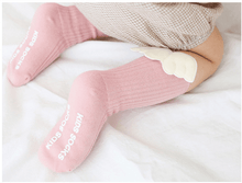 Load image into Gallery viewer, Luxury Modern Socks Baby Girls Knee High Socks With Angel wing  Summer Autumn Cotton Socks Solid Candy Color Toddler For Kids

