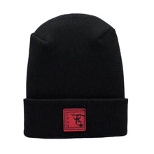 Load image into Gallery viewer, Haakwear Exclusive Love-Inspired H-Stitch Beanie – Limited Edition  Black Hat with Love Monkey
