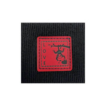 Load image into Gallery viewer, Haakwear Exclusive Love-Inspired H-Stitch Beanie – Limited Edition  Black Hat with Love Monkey
