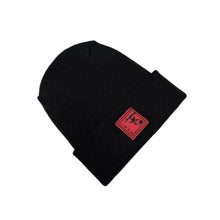 Load image into Gallery viewer, Haakwear Exclusive Love-Inspired H-Stitch Beanie – Limited Edition  Black Hat with Love Monkey
