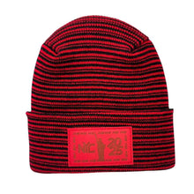 Load image into Gallery viewer, H-Stitch™ Contrast Cuffed Beanie – Black/Red | New Year 2025 Limited Edition | Made in USA

