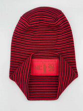Load image into Gallery viewer, H-Stitch™ Contrast Cuffed Beanie – Black/Red | New Year 2025 Limited Edition | Made in USA
