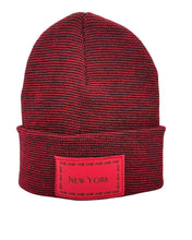 Load image into Gallery viewer, Haakwear New York Classic Fusion Cuffed Beanie / Hat, Made in USA (Limited Edition) - Black / Red Fusion
