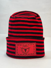 Load image into Gallery viewer, Haakwear Texas H Stitch Cuffed Beanie "We Don't Call 911"- Made in USA Hats (Limited Edition) - Black / Red RoRo
