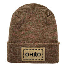 Load image into Gallery viewer, Haakwear H-Stitch Beanie Ohio, The Brown's Cookie Edition - Exclusive Christmas Hat Collection Burgundy / Green Fusion
