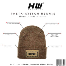 Load image into Gallery viewer, Haakwear H-Stitch Beanie Ohio, The Brown's Cookie Edition - Exclusive Christmas Hat Collection Burgundy / Green Fusion

