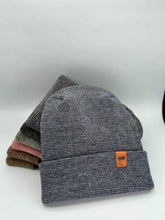 Load image into Gallery viewer, Haakwear H Stitch Fusion Cuffed Beanie / Hat (Patened Design) Gray / Denim, Made in USA
