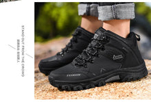Load image into Gallery viewer, Brand Men Winter Snow Boots Waterproof Leather Sneakers Super  Warm Men's Boots Outdoor Male Hiking Boots Work Shoes Size 39-47
