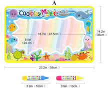 Load image into Gallery viewer, Magic Water Painting Drawing Mat &amp; 2 Pens Doodle Board Coloring Books for Kids Children Educational Toys
