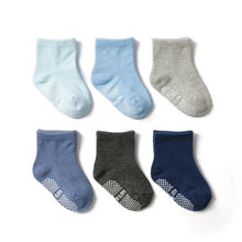 Load image into Gallery viewer, 6 Pairs Cotton Baby 's Non-slip Boat Low Cut Floor Socks With Rubber Grips For Boys &amp; Girls Sock
