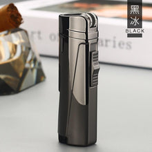 Load image into Gallery viewer, NEW Modern Luxury Grinding Wheel Three Torch Turbo Lighters For Cigarettes Accessories Cigar Smoking Lighters New Metal Design
