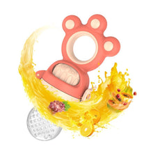 Load image into Gallery viewer, Modern Rotary Seal Non Slip Home Safe Baby Fruit Feeder Pacifier Fresh Food Bite Bag Soft Silicone Teething Toy For baby and Kids
