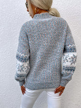 Load image into Gallery viewer, Half-Turtleneck Snowflake Christmas Knit Sweater | NCS
