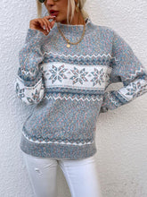 Load image into Gallery viewer, Half-Turtleneck Snowflake Christmas Knit Sweater | NCS
